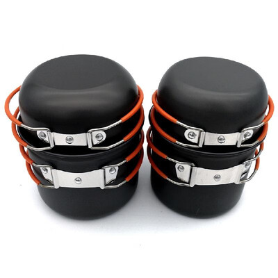 

Camping Cookware Set Campfire Cooking Utensils Folding Cookset Outdoor Hiking Backpacking Pot Bowls Mesh Carry Bag