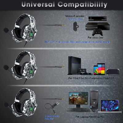 

ONIKUMA K8 35mm Gaming Headset Stereo Over-ear Headphones RGB LED Lights Noise-canceling Microphone Volume Control for PS4 New Xb