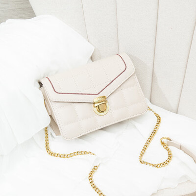 

Womens Bag 2019 Xiaoqing New Korean Version Baitie Single Shoulder Slanting Fashion Ling Chain Texture Square Bag