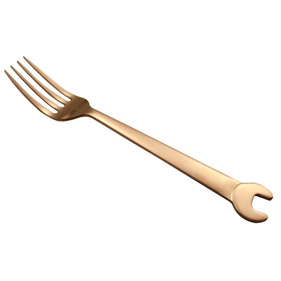 

New Stainless Steel Cutlery Creative Wrench Stainless Steel Knife And Fork Black Gold Plated Fork Spoon Gift Set
