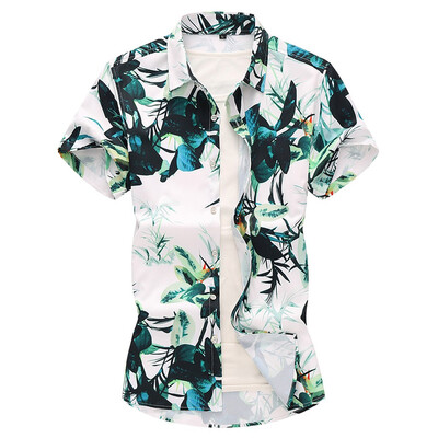 

Toponeto Men Casual Summer Printed Button Short Sleeve Hawaiian T-Shirt Top Blouse