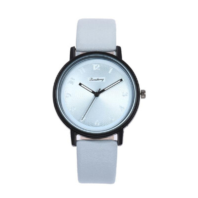 

Lady Fashion Simple Quartz Watch Women Casual Alloy Case Leather Band Wrist Watch