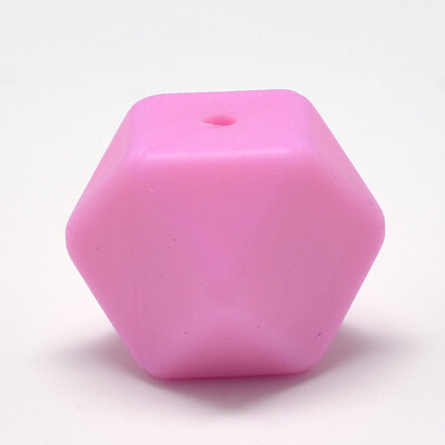 

Food Grade Environmental Silicone Beads Chewing Beads For Teethers DIY Nursing Necklaces Making Faceted Cube HotPink 14x14x14