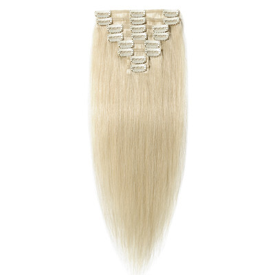 

100 Real Human Hair Clip in Human Hair Extensions Full Head Hair Extensions Remy Human Hair Silky Straight 8 Pieces