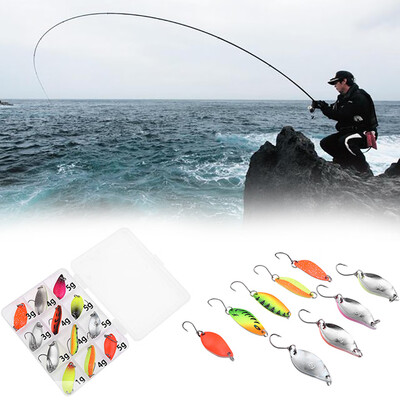 

Saidsome 12 pcs 3-5g Spoon-Shaped Horse Mouth Sequin Set Road Sub-Bait Hard Bait fishing bait fishing lure
