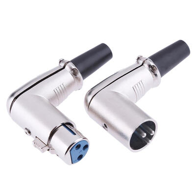 

1 Pair XLR 3 Pin Female Male Microphone Solder Audio Adapter 90 Degree