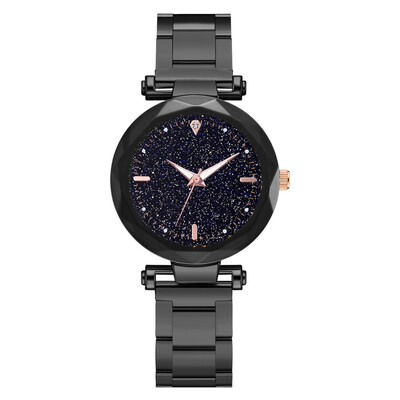 

Ladies fashion trend luminous watch starry round dial color steel belt female watch