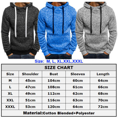 

Men Top T-Shirt Long Sleeve Slim Fit Hooded Sweatshirt Pullover Sweat Hoodies