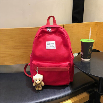 

The old girls mild school bag womens Korea style original sink high school double shoulder bag canvas college student ins wi