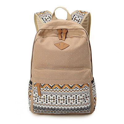 

Marsoul ethnic wind canvas shoulder bag ladies casual backpack fashion travel bag student bag waterproof canvas bag large capacity