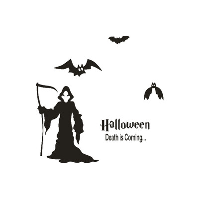 

〖Follure〗Happy Halloween Witch Bats Wall Sticker Window Home Decoration Decal Decor
