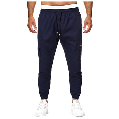 

Gobestart Mens Straight Casual Cotton Slim Fit Sport Long Pants Pocket Trousers
