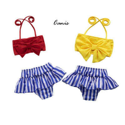 

USA Toddler Kids Baby Girls Bow Tankini Bikini Swimwear Swimsuit Bathing Beach