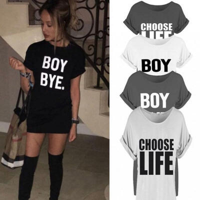 

New Fashion Womens Loose Casual Short Sleeve T-Shirt Cotton Blouse Tops