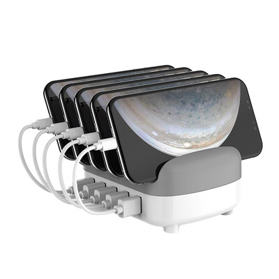

ORICO DUK-5P 5 Port USB Charger Station Dock with Holder 40W 5V24A5 USB Charging for Mobile Phones Laptops White