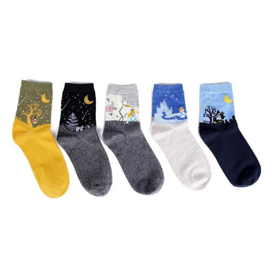 

5 Pairs of Mixed Women Cotton Socks Breathable Comfortable Middle Tube Socks Casual Socks One Size