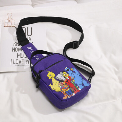 

Ins breast bag lady crosses the aisle with new print bag soft sister cute cartoon Sesame Street bag