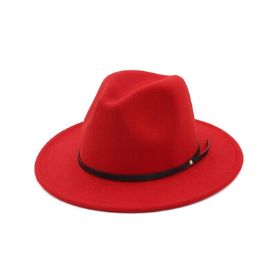 

Womens Wool Felt Outback Hat Panama Hat Wide Brim Women Belt Buckle Fedora Hats