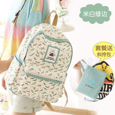 

Canvas shoulder bag girl high school students bag junior high school students Korean version of the tide backpack Sen department s