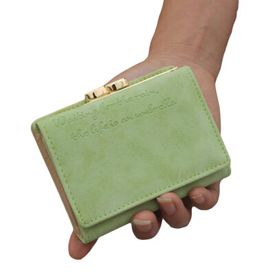 

Fashion Women Solid Color Short Wallet Multi Slots Faux Leather Purse