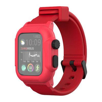 

〖Follure〗Waterproof Silicone Strap Watch bandBelt watch case for Apple Watch4 44mm