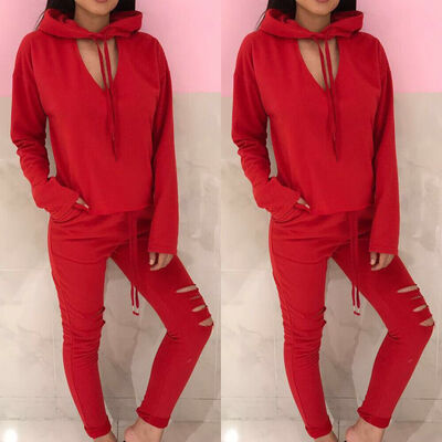 

2pcsset Women Casual Tracksuit Jogging Gym Sports Sweatshirt Tops Pants Suit
