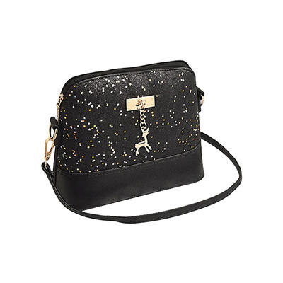 

Sequins Splice Leather Women Shell Bag with Deer Shoulder Messenger Bags
