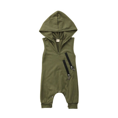

Sleeveless Newborn Baby Boys Girls Casual Hooded Romper Jumpsuit Outfit Clothes