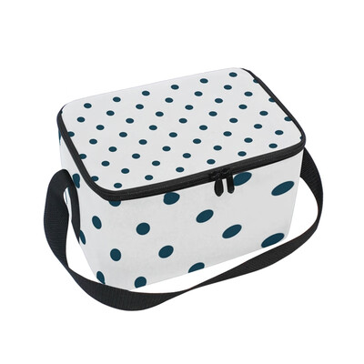 

ALAZA Lunch Box Insulated Lunch Bag Large Cooler Tote Bag Black Spots for Men Women Girls Boys
