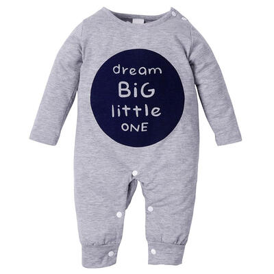 

Infant Baby Boy Girl Romper Letter Print Long Sleeve Toddlers Jumpsuit