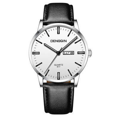 

Gobestart Luxury Quartz Sport Military Stainless Steel Dial Leather Band Wrist Watch