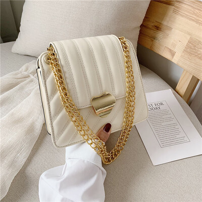 

Chic chain bag summer fashion lock bag new 2019 fresh small square shoulder bag Messenger bag