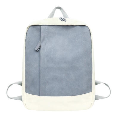 

Simple Women Backpacks Girls Patchwork Color Canvas Shoulder Bag Schoolbags