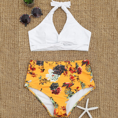 

Roseonmyhand Women Swimwear Bikini Set Print Push-Up Padded Bathing Swimsuit Beachwear