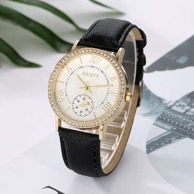 

Simple Fashion Dress Watches Women Fashion Leather Band Analog Quartz Round Wrist Watch Women watches top brand luxury &Ff
