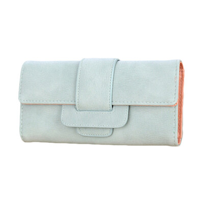 

Vintage Women Solid Color Faux Leather Cash Card Holder Long Clutch Purse Wallet