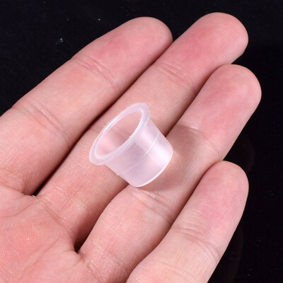 

〖Follure〗100pcs Plastic pigment Cups Caps Tattoo Ink Holder Permanent Makeup Supplies