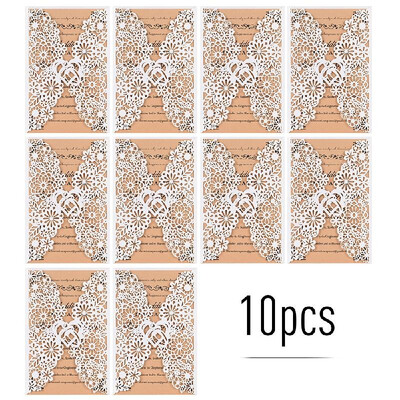 

10pcs Pearl Paper Floral Invitation Cards Invitation Holders with Blank Inner Sheet for Wedding Birthday Party Anniversary