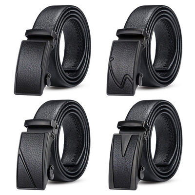 

Cross-border mens automatic buckle belt lychee scratch-resistant casual mens belt