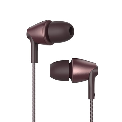 

Lanston M405 in-ear headphones wired magic sound subwoofer line control with wheat ear coffee brown