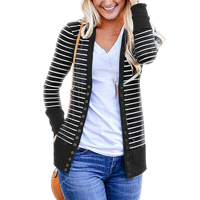 

Women Casual Cardigan Soft Slim Buttons Tops Knitting Sweater Long Sleeve Blouse