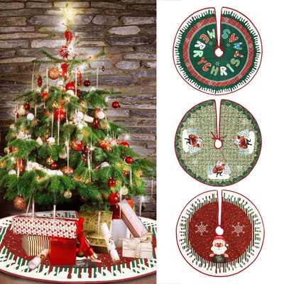 

Christmas Tree Skirt Santa Claus Snowman Hotel Scene Decor Tree Skirts New Year Christmas Tree Decorations for Home