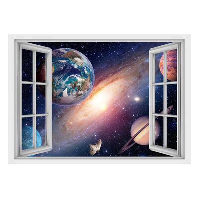 

3D Cartoon Spaceship Wall Stickers Waterproof Wall Sticker Home Decoration