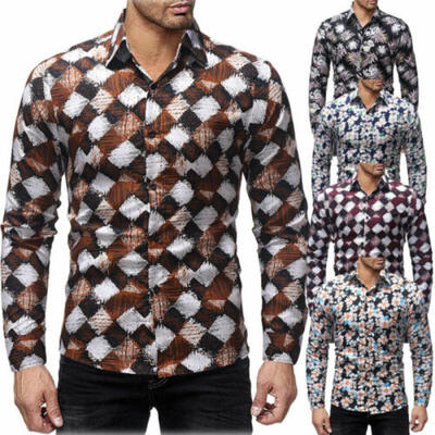 

Mens Luxury Casual Formal Shirt Long Sleeve Slim Fit Business Dress Shirts Tops