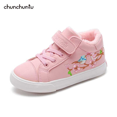 

chunchuntu 2018 Winter Toddler Black Pu Leather Shoe Children Fashion Casual Trainer Baby Girl Brand Sport Sneaker 7003