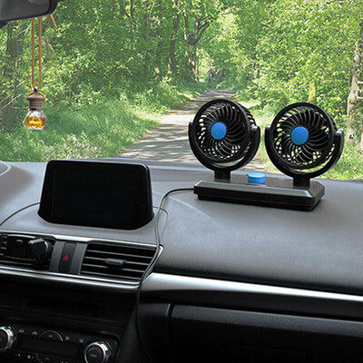 

Tailored 12V Electric Car Fan 360 Degree Rotatable 2 Speed Dual Head Auto Cooling