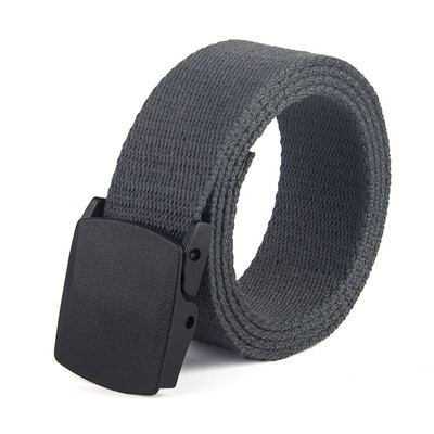

Unisex belt fashion Prevent allergy Plastic Automatic buckle canvas Men belt outdoor casual solid color canvas Man & Women belt