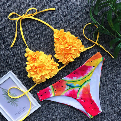 

Roseonmyhand Womens Bikini Solid Set Swimsuit Two Piece Filled Bra Swimwear Beachwear