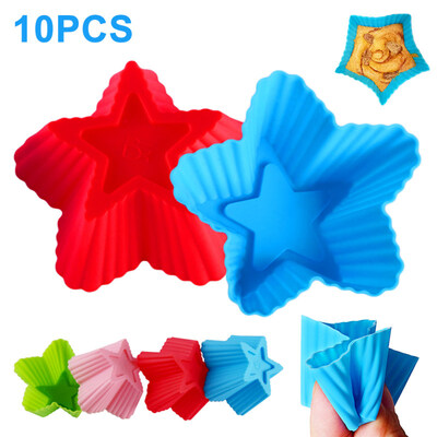 

10Pcs Five Pointed Star Silicone DIY Fondant Cake Chocolate Mold Baking Tools