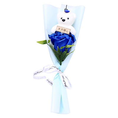 

Creative Cute Bear Preserved Soap Rose Flower Mini Bouquet Birthday Gifts